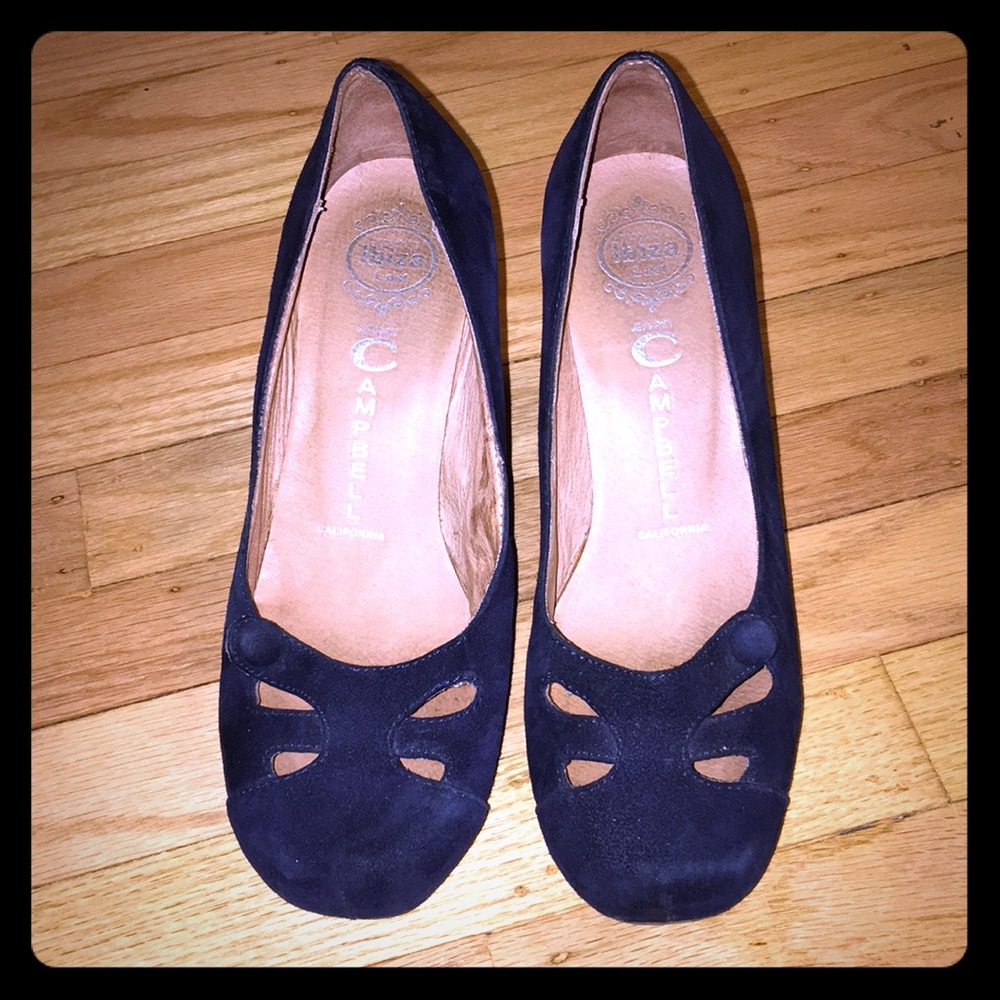 Women’s Size 7 Jeffrey Campbell Blue Suede Wedge